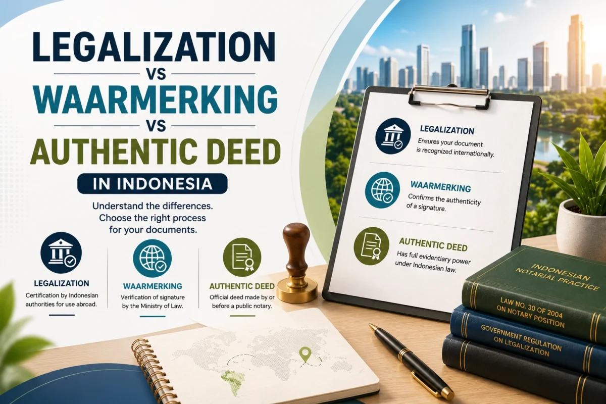Legalization vs Waarmerking vs Authentic Deed in Indonesia