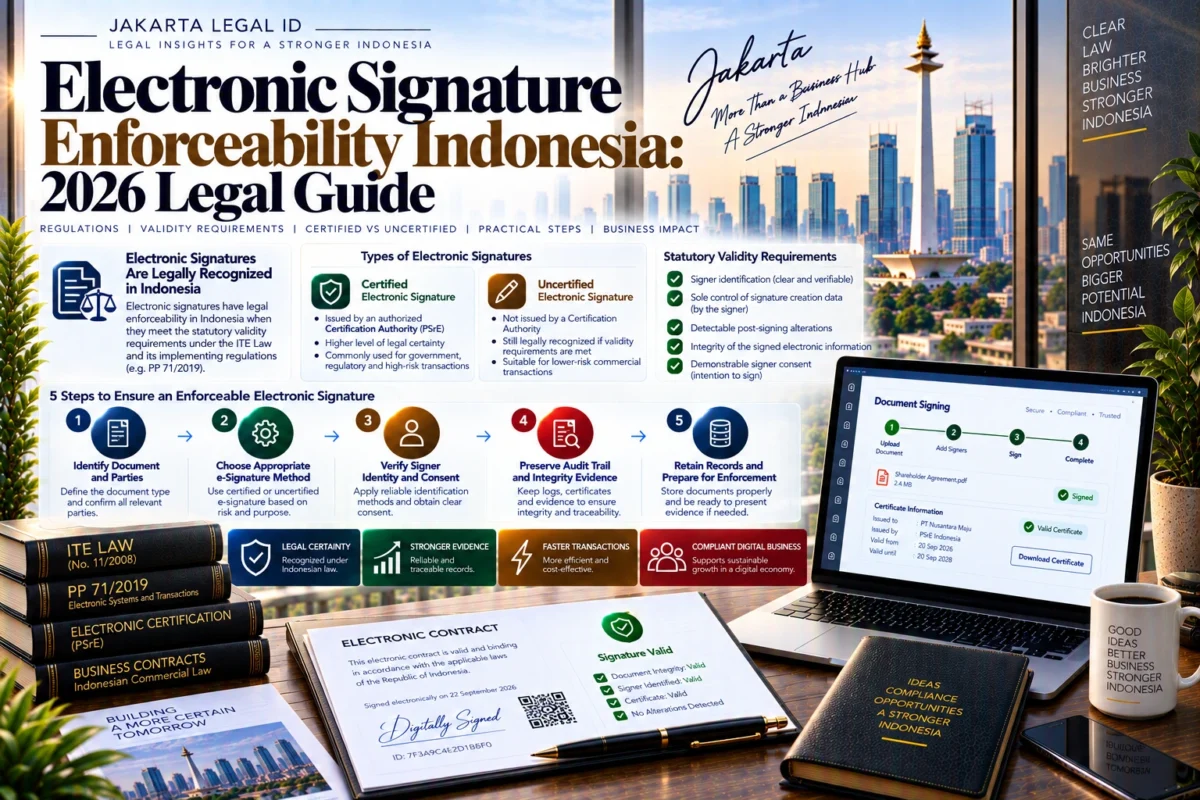 Electronic Signature Enforceability Indonesia: Legal Guide